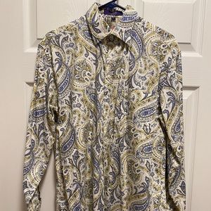 Alan Flusser Paisley Long-sleeve Button Down, Size Men’s Medium